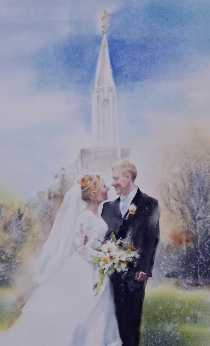Finished commissioned watercolour painting recreated from the reference photo.