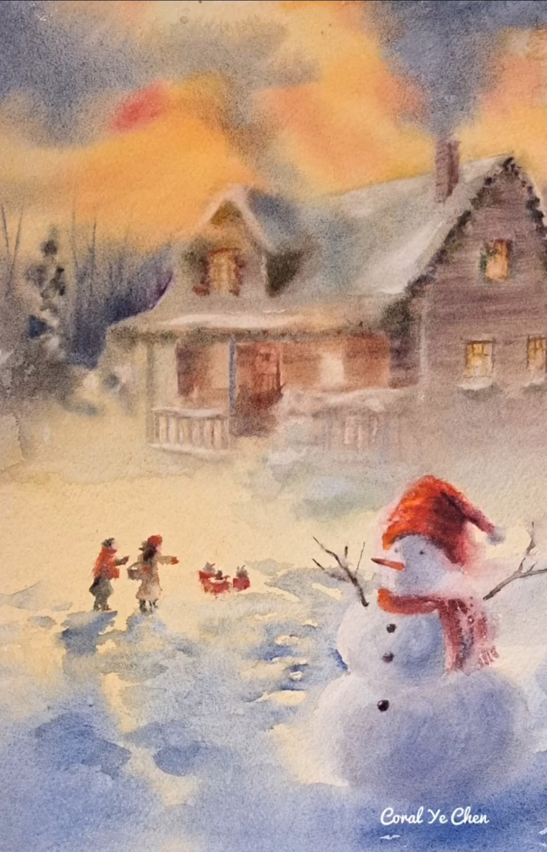 Original watercolour painting by Coral Ye Chen.