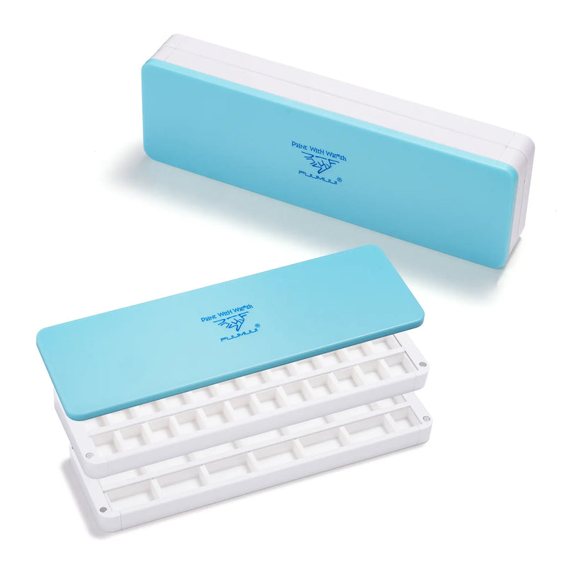 Fuumuui dual-layer watercolour travel palette box.