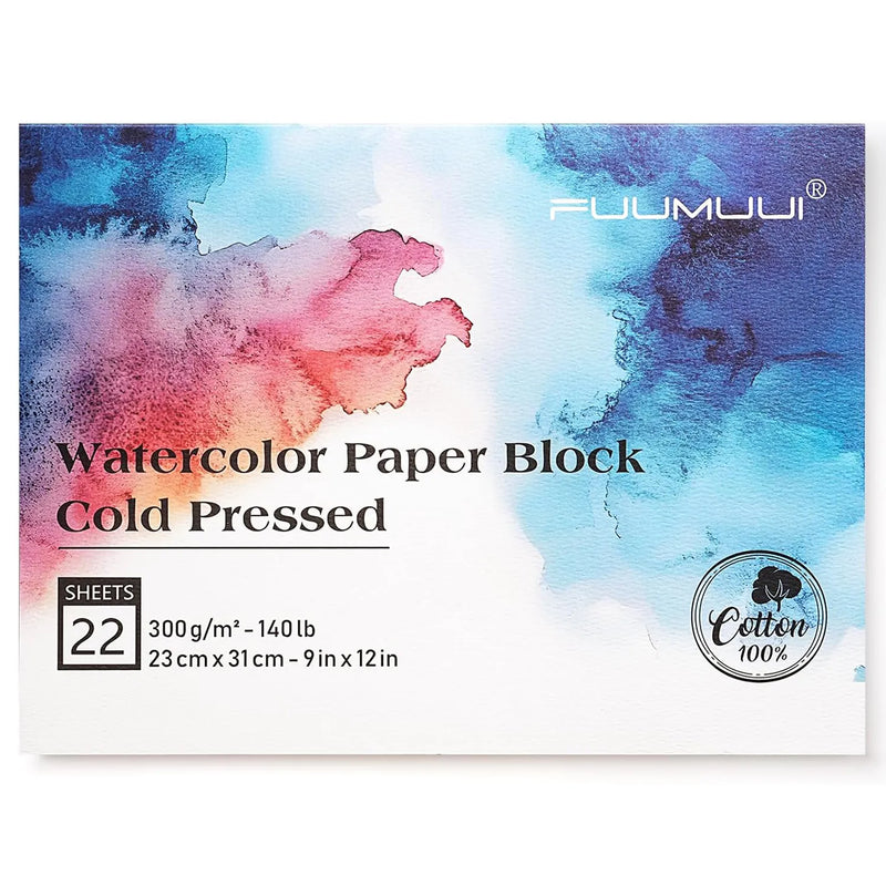 Fuumuui cold pressed 100% cotton watercolour paper block.